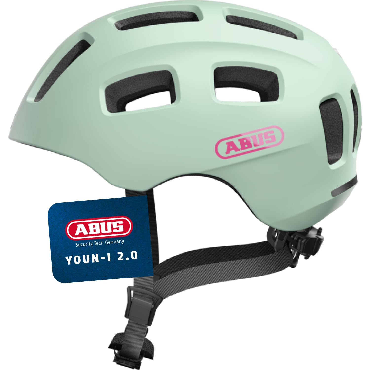 ABUS Youn-I 2.0 bicycle helmet - with light for children, teenagers and young adults - for girls and boys - mint, size M - BA-A-761