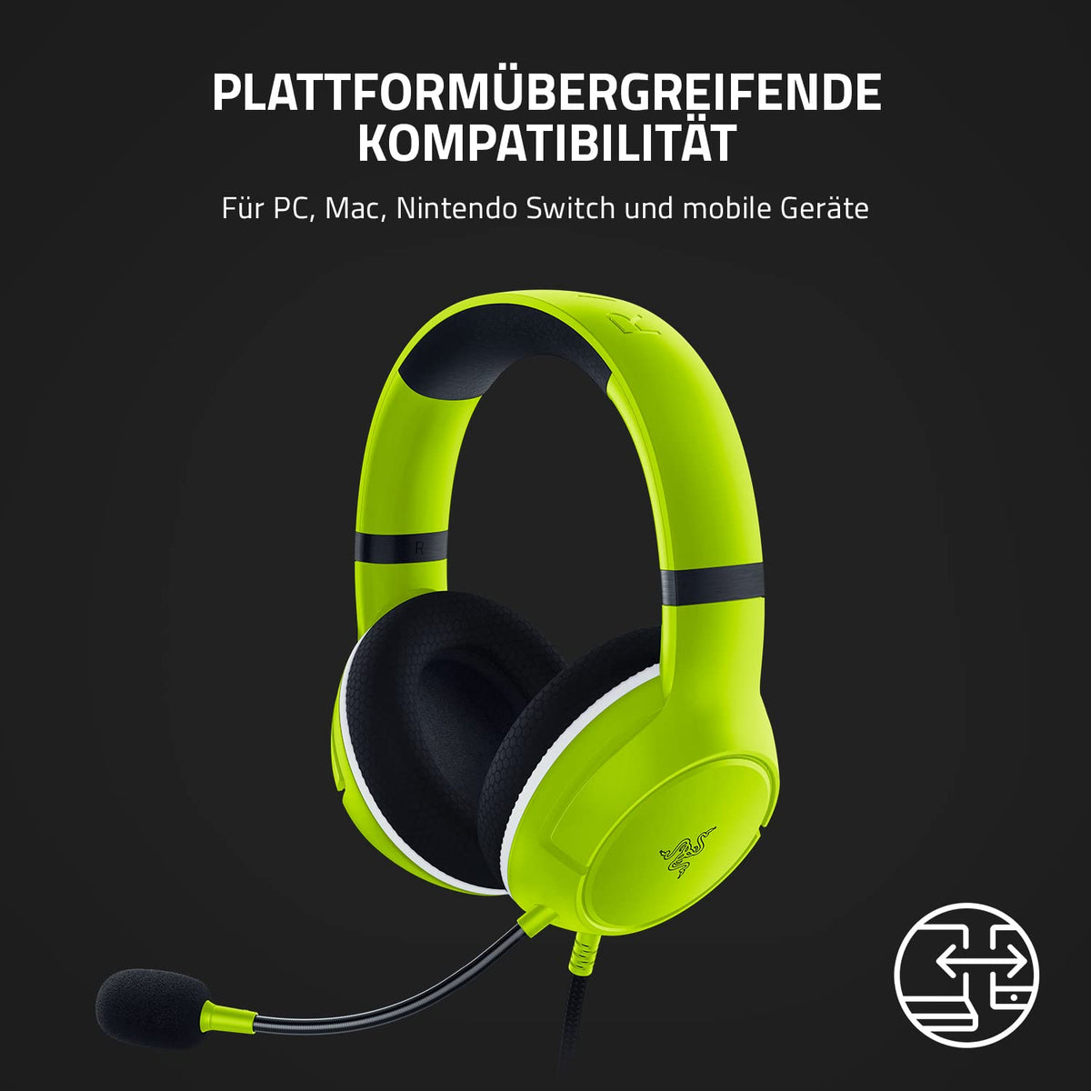 Razer Kaira X - Wired Gaming Headset for Xbox Series X|S (Triforce 50mm Drivers, HyperClear Cardioid Microphone, Integrated Controls, Cross-Platform Compatibility) Green - RZ04-03970600-R3M1