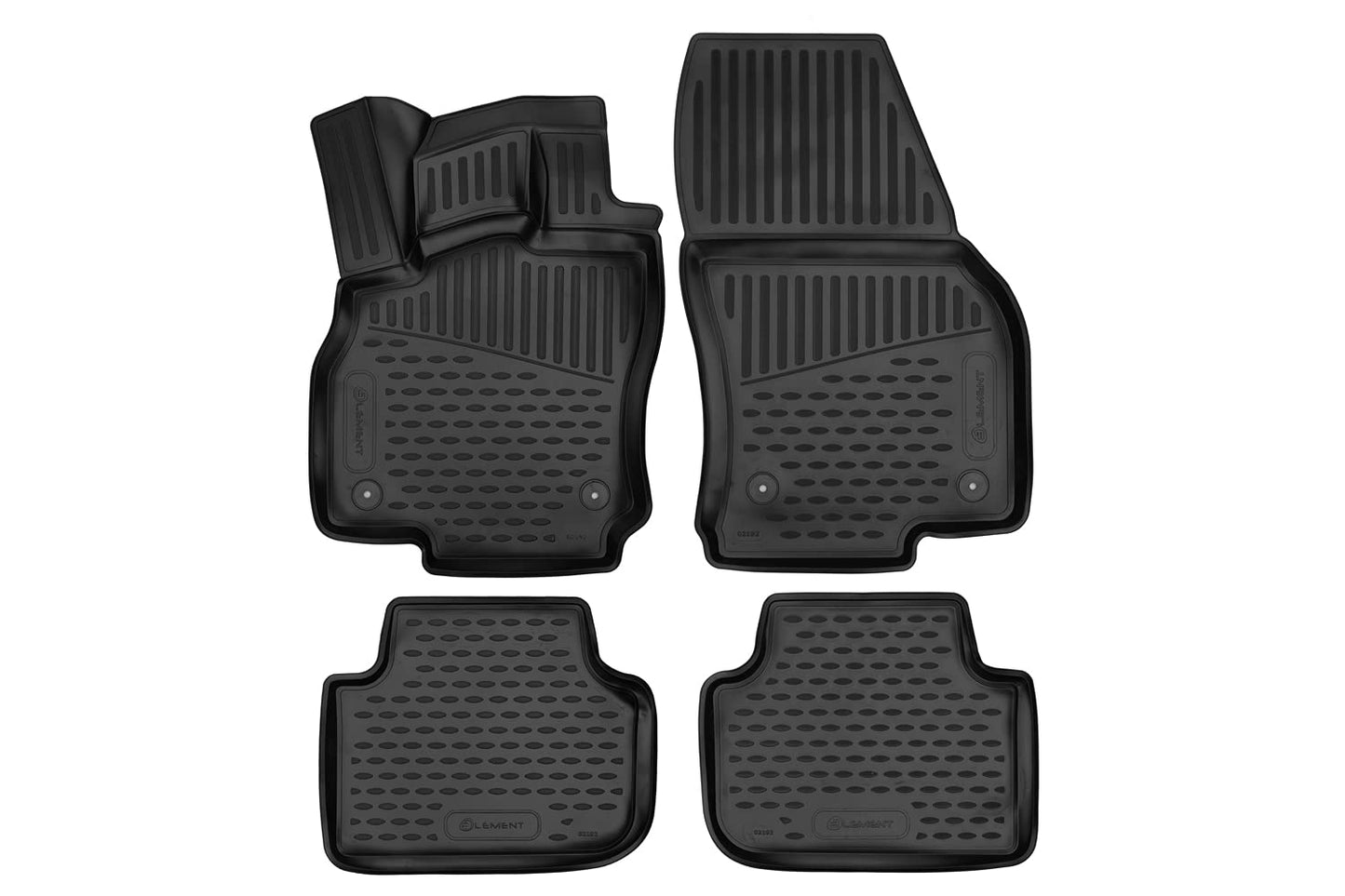 Element 3D rubber floor mats suitable for Audi Q3 | Mk2 (F3) | 2018-2024 | 100% custom-fit all-weather floor mats made of TPE, high edge, waterproof, non-slip, odorless - AUDI
