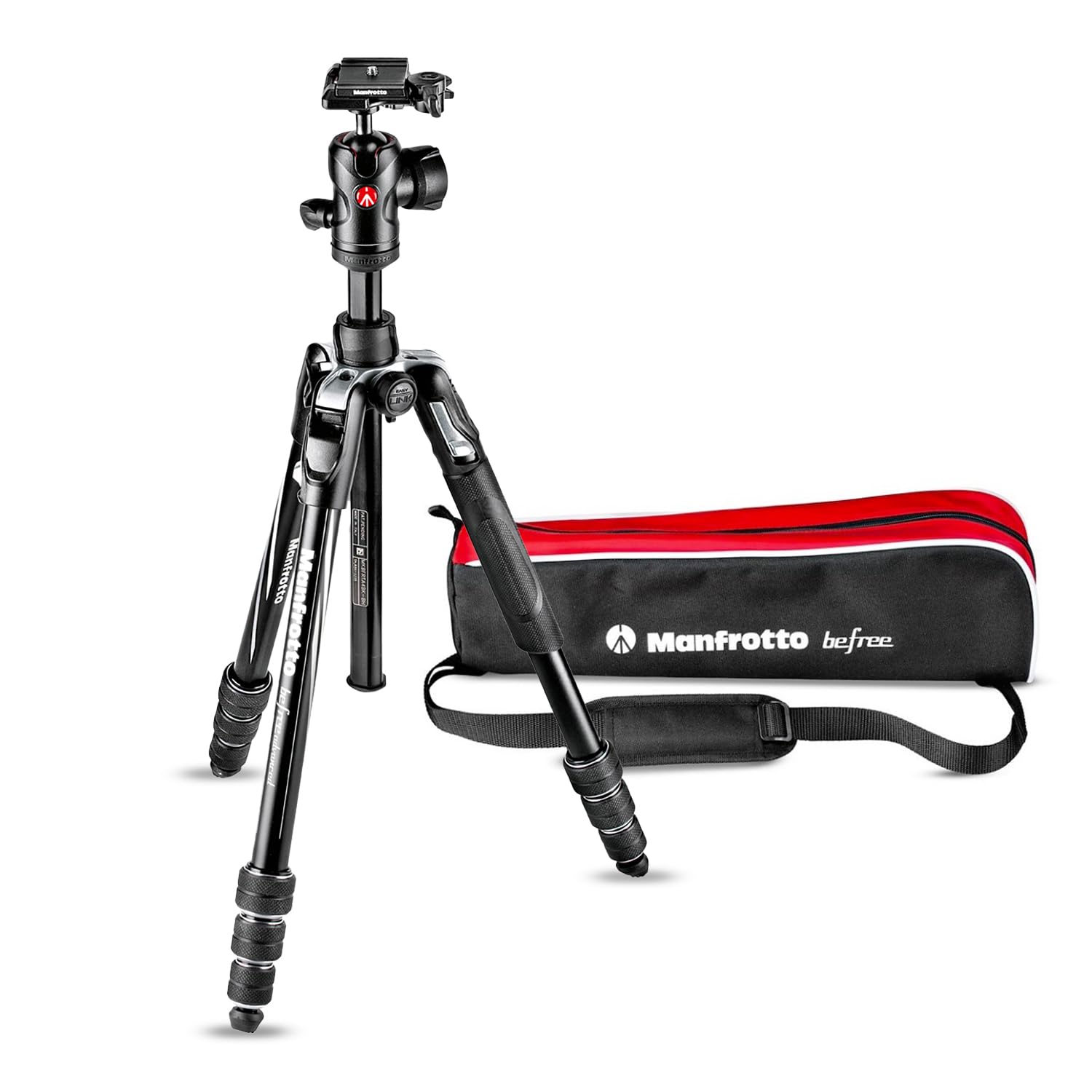 Manfrotto Befree Advanced Camera Tripod Kit with Twist Lock Portable Travel Tripod Kit with Ball Head Aluminum for DSLR SLR Camera Mirrorless Camera Camera Accessories - MKBFRTA4BK-BH