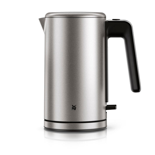 WMF Lono Silk stainless steel kettle 1.6 L, wireless electric kettle 2400 W with limescale filter, 360° base, anti-fingerprint effect, one-hand lid & external water level indicator - 413130041