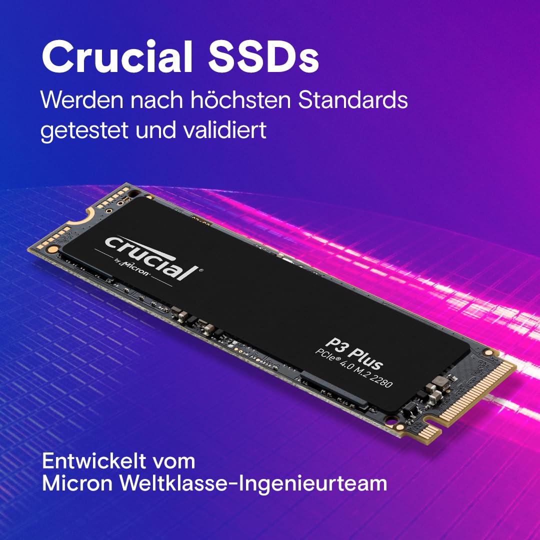 Crucial P3 Plus SSD 1TB M.2 PCIe Gen4 NVMe Internal SSD, 5,000 MB/s Read, 3,600 MB/s Write, Compatible with Laptop and Desktop, Solid State Drive - CT1000P3PSSD801