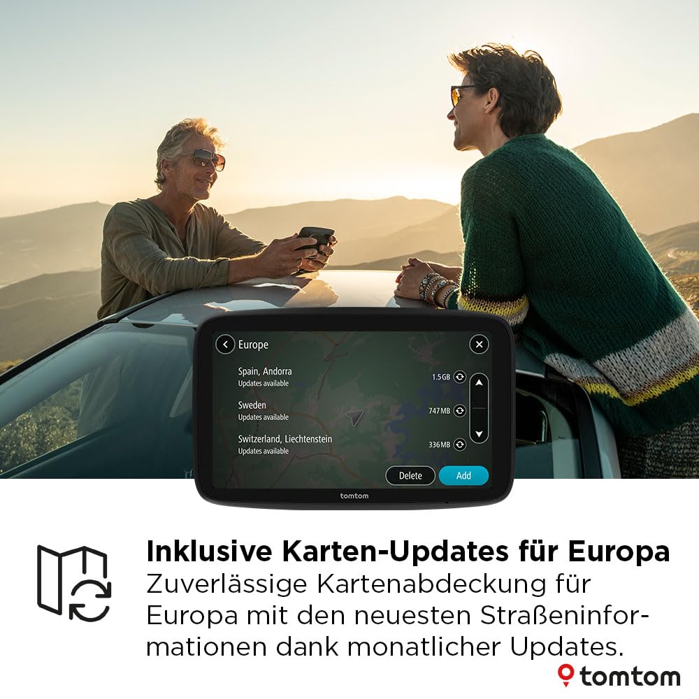 TomTom car navigation system GO Classic 2nd (6 inches, traffic jam avoidance thanks to TomTom Traffic, map updates for Europe included, updates via WiFi, dynamic lane assistant, integrated, reversible holder) - 1YF6.002.00