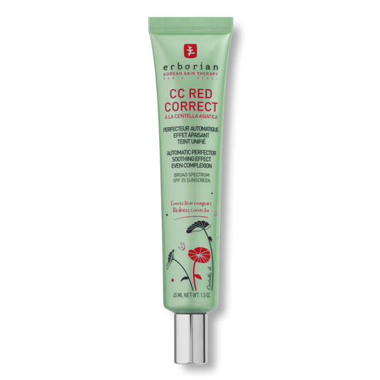 Erborian CC Red Correct - Cream against redness with Centella Asiatica - Korean facial care with a calming effect for a naturally even complexion SPF 25 - All skin types - 45 ml - 6AA30211