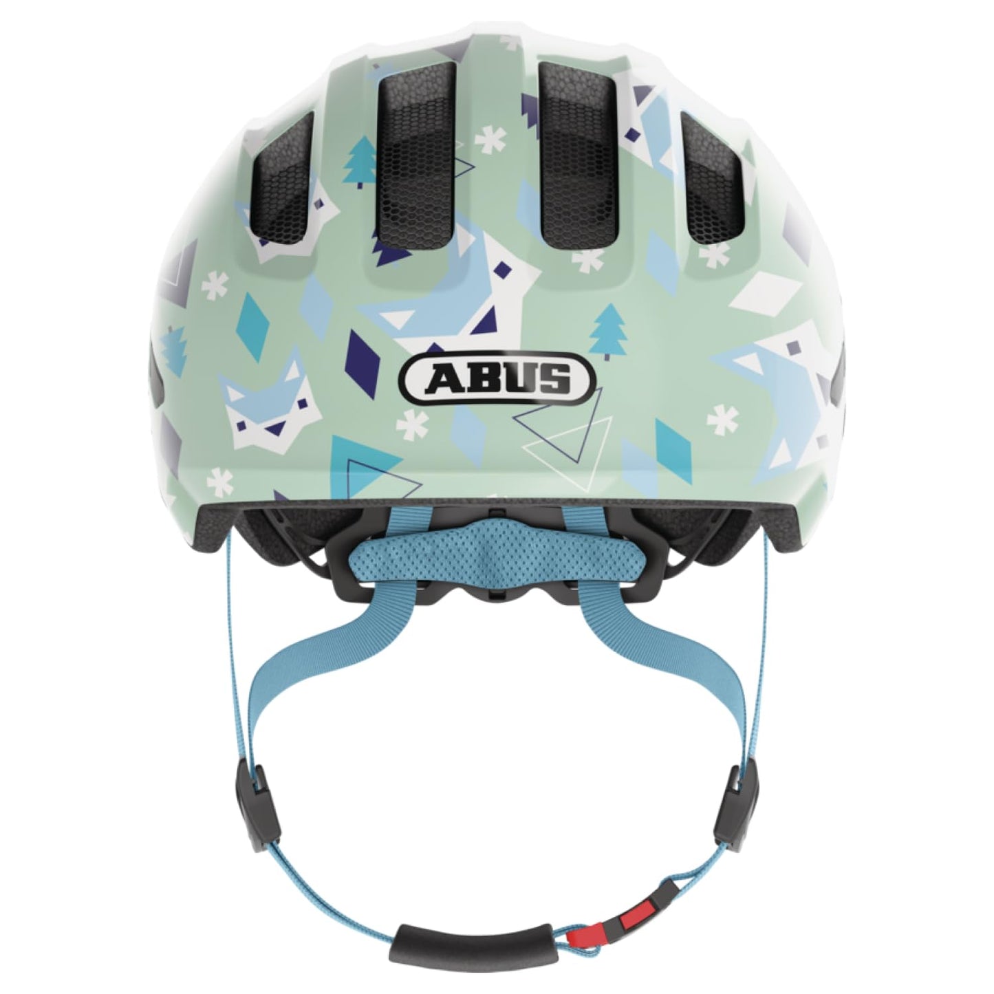 ABUS children's helmet Smiley 3.0 - bicycle helmet with a deep fit, child-friendly designs & space for a braid - for girls and boys - light green with pattern, size S - 67255