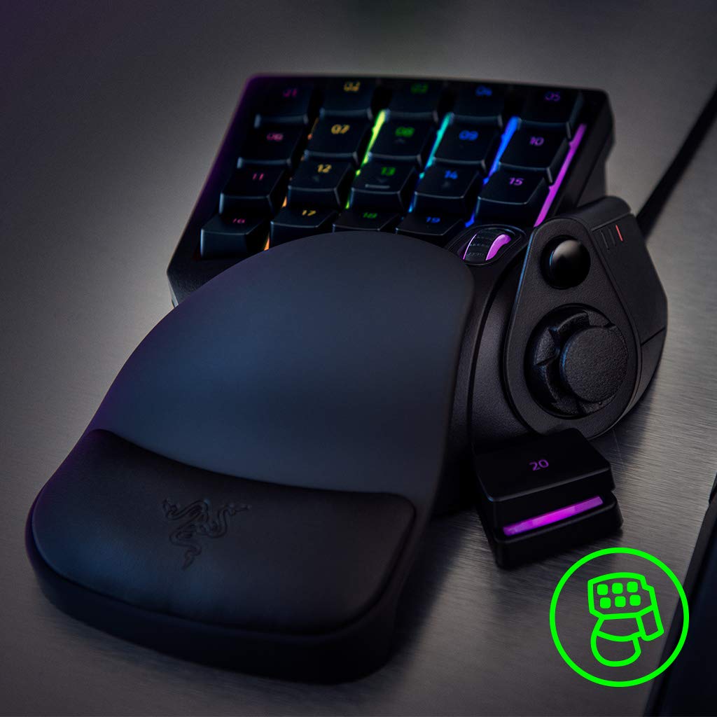 Razer Tartarus V2 - Tastatur de gaming (Gamepad cu taste mecha-membrană, 32 de taste programabile, thumbpad cu 8 direcții, suport pentru încheietura mâinii, Hypershift, iluminare RGB Chroma) Negru - RZ07-02270100-R3M1