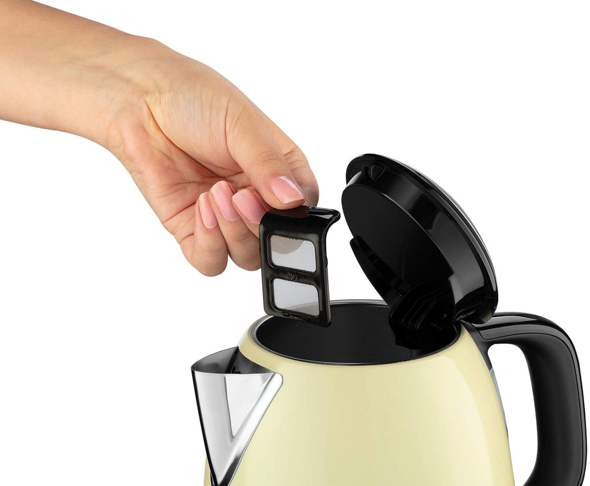 Russell Hobbs Fierbător de apă, 1,0 l, Oțel inoxidabil Crem, Funcție de fierbere rapidă - 24993-70