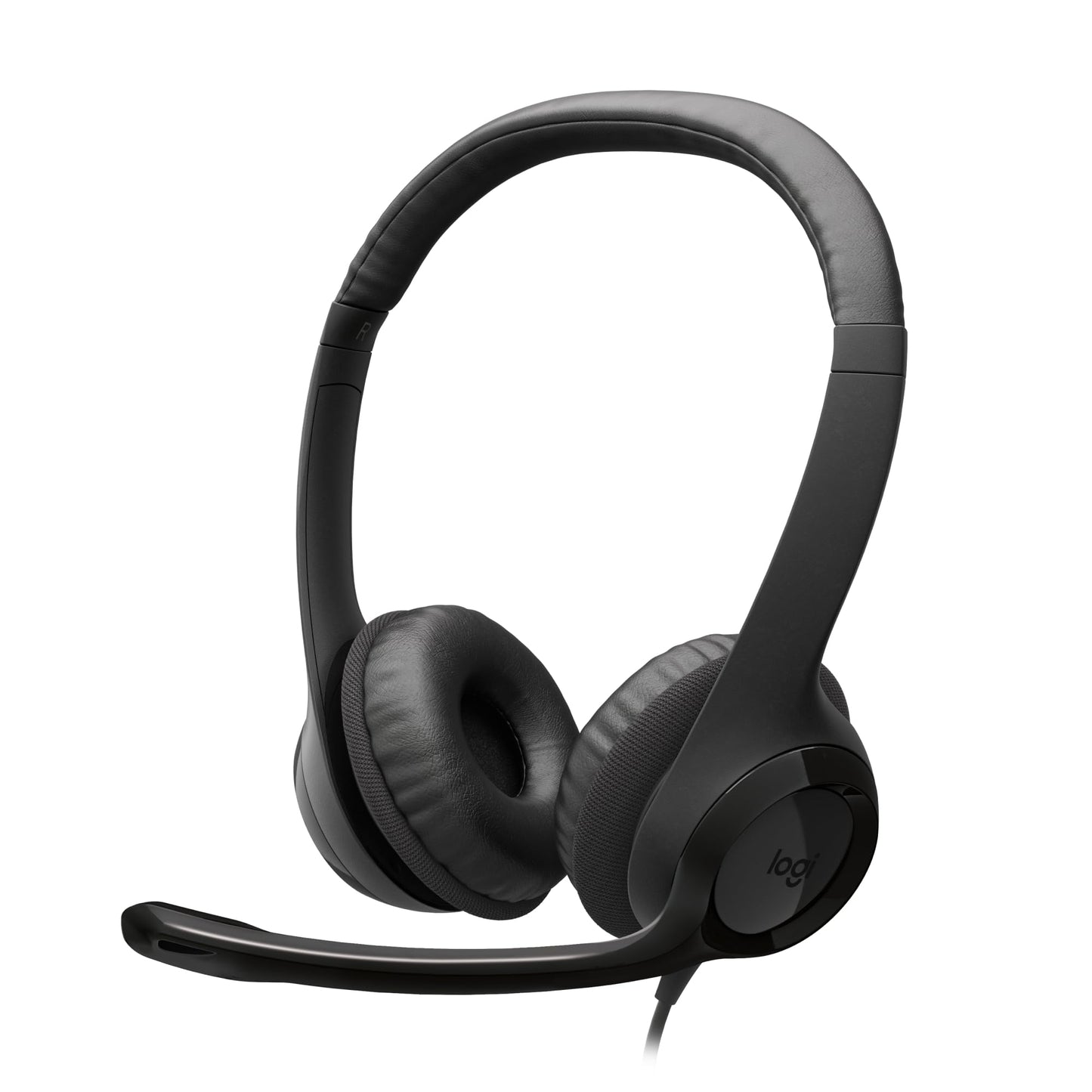 Logitech H390 Wired Headset for PC/Notebook, Stereo Headphones with Noise Canceling Microphone, Stereo, Wired Controls, Works with Chromebook - BLACK - 981-001576