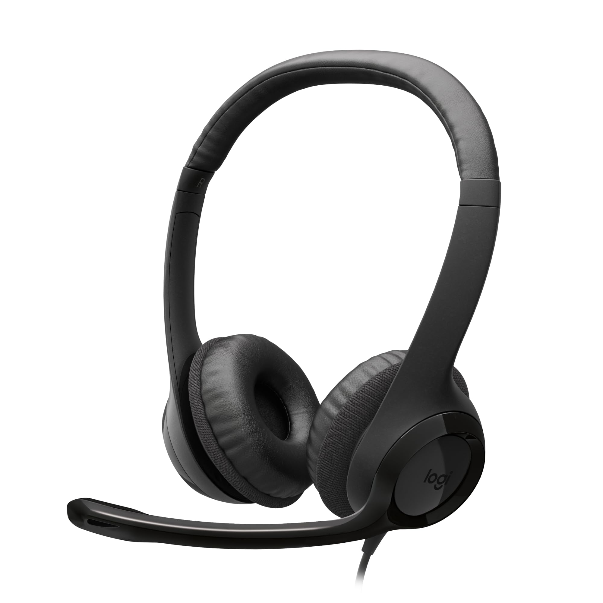 Logitech H390 Wired Headset for PC/Notebook, Stereo Headphones with Noise Canceling Microphone, Stereo, Wired Controls, Works with Chromebook - BLACK - 981-001576