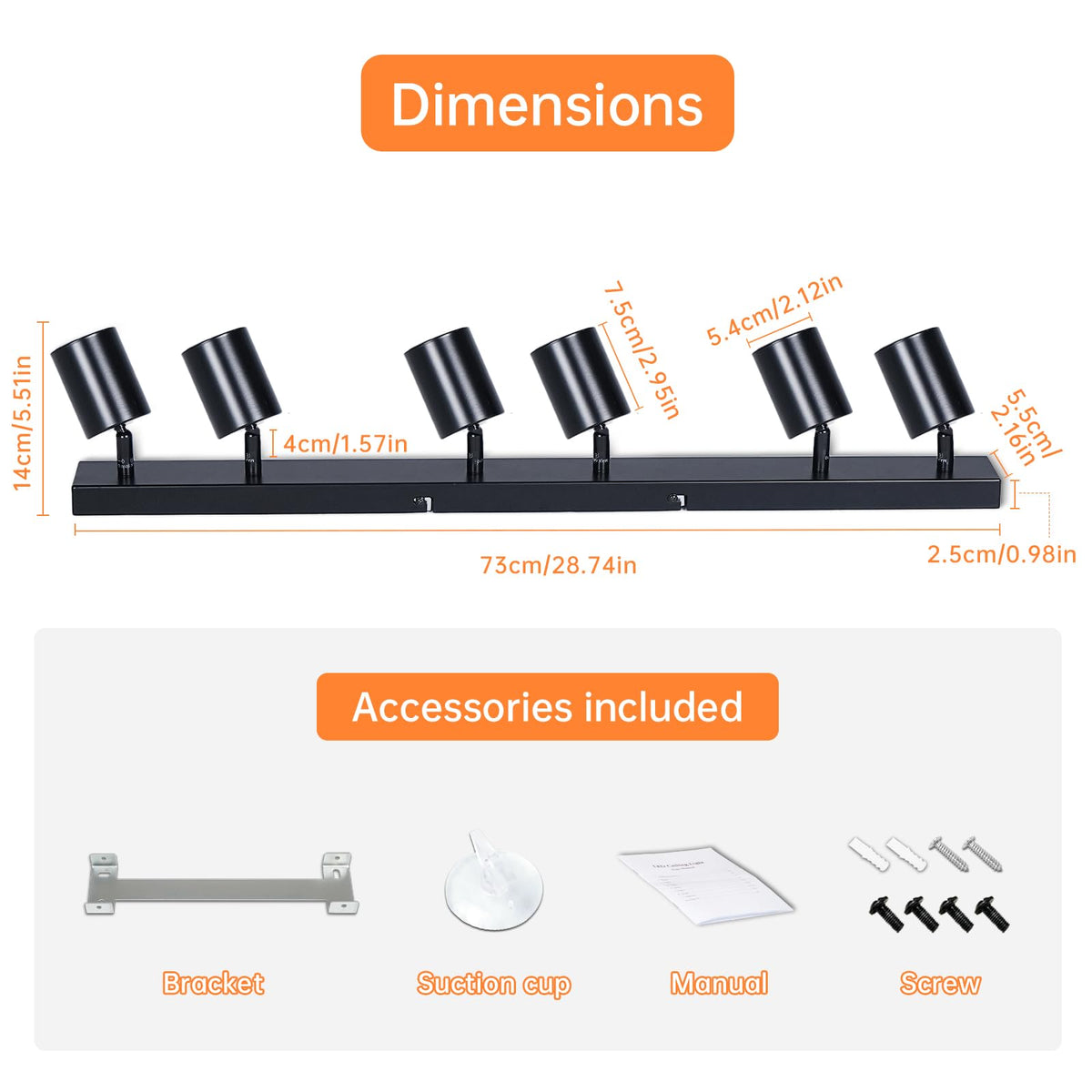 Plafoniera cu LED Dehobo 6 becuri GU10 plafoniera pivotanta neagra - GU10-6