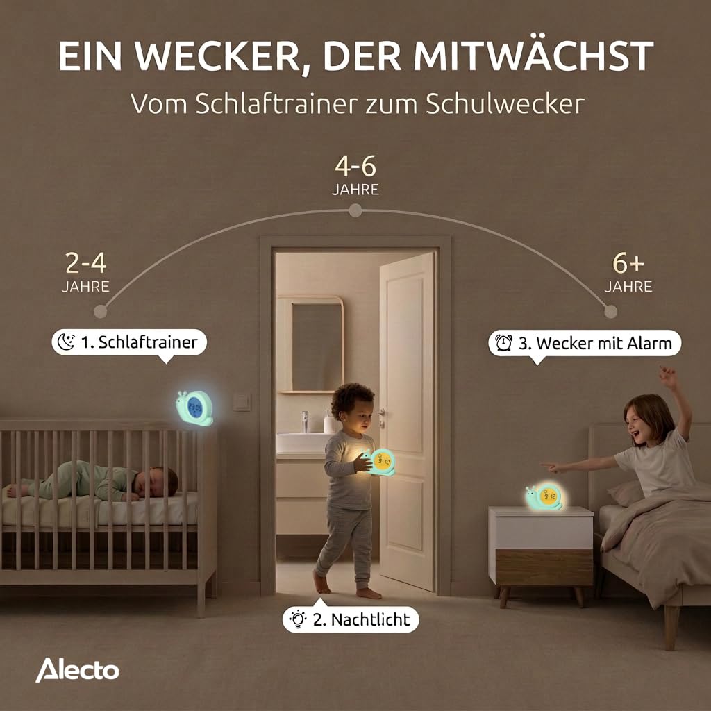 Alecto BC110GN Simon - alarm clock children - children's alarm clock - sleep trainer children