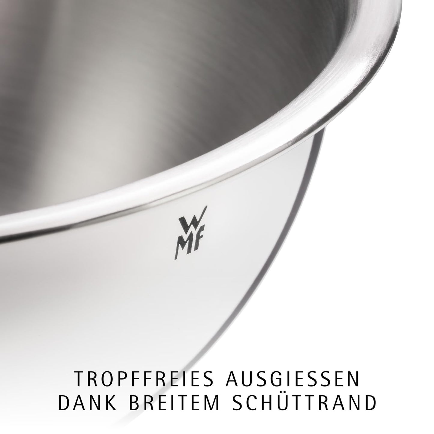 WMF Gourmet bowl set 4 pieces, stainless steel bowls for the kitchen 0.75l - 2.75l, stainless steel mixing bowl, salad bowl, serving bowl, Cromargan, stackable - 645709990