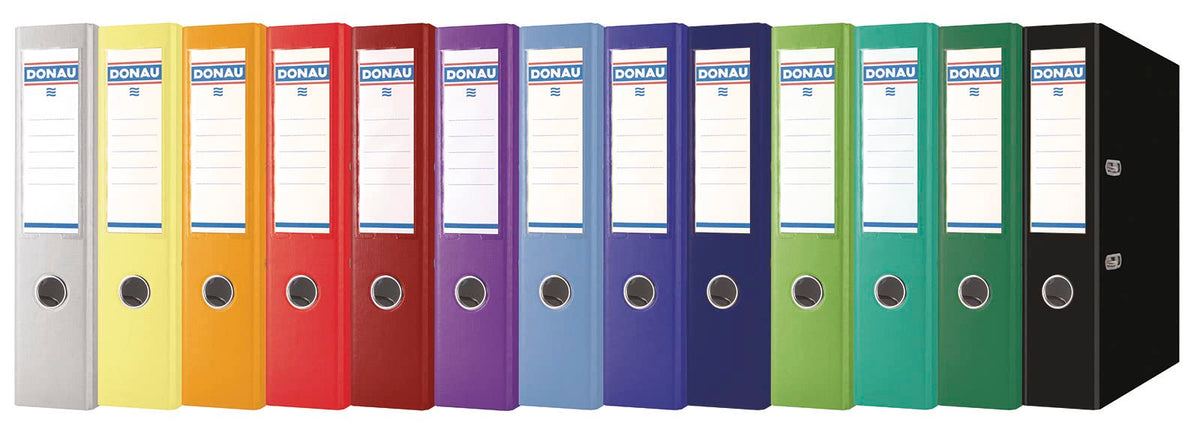 Donau Premium Wide Folder Pack of 10/DIN A4/7.5 cm/10 Pieces/Wine Red/Plastic Cover PP/Carton Paper Slot Folder Office Folder File Ring Binder/Green Dot - 3975001PL-05