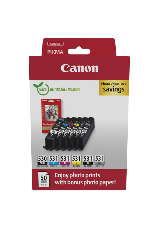 Canon PGI-530 + CLI-531 Original Printer Cartridges Multipack - PGI-530/CLI-531