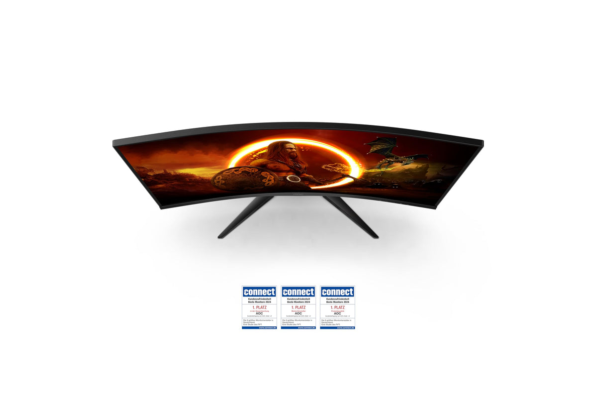 AOC Gaming C32G2ZE - Monitor curbat FHD de 32 inch, 240 Hz, 1ms, FreeSync Premium (1920x1080, HDMI, DisplayPort) negru/roșu - C32G2ZE/BK
