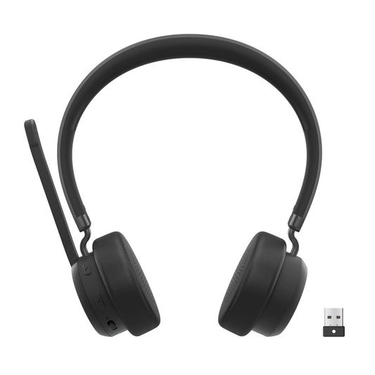 Lenovo - Headset - On-Ear - Bluetooth - wireless - USB-A adapter via Bluetooth - Black - Certified for Microsoft Teams - 4XD1M80020