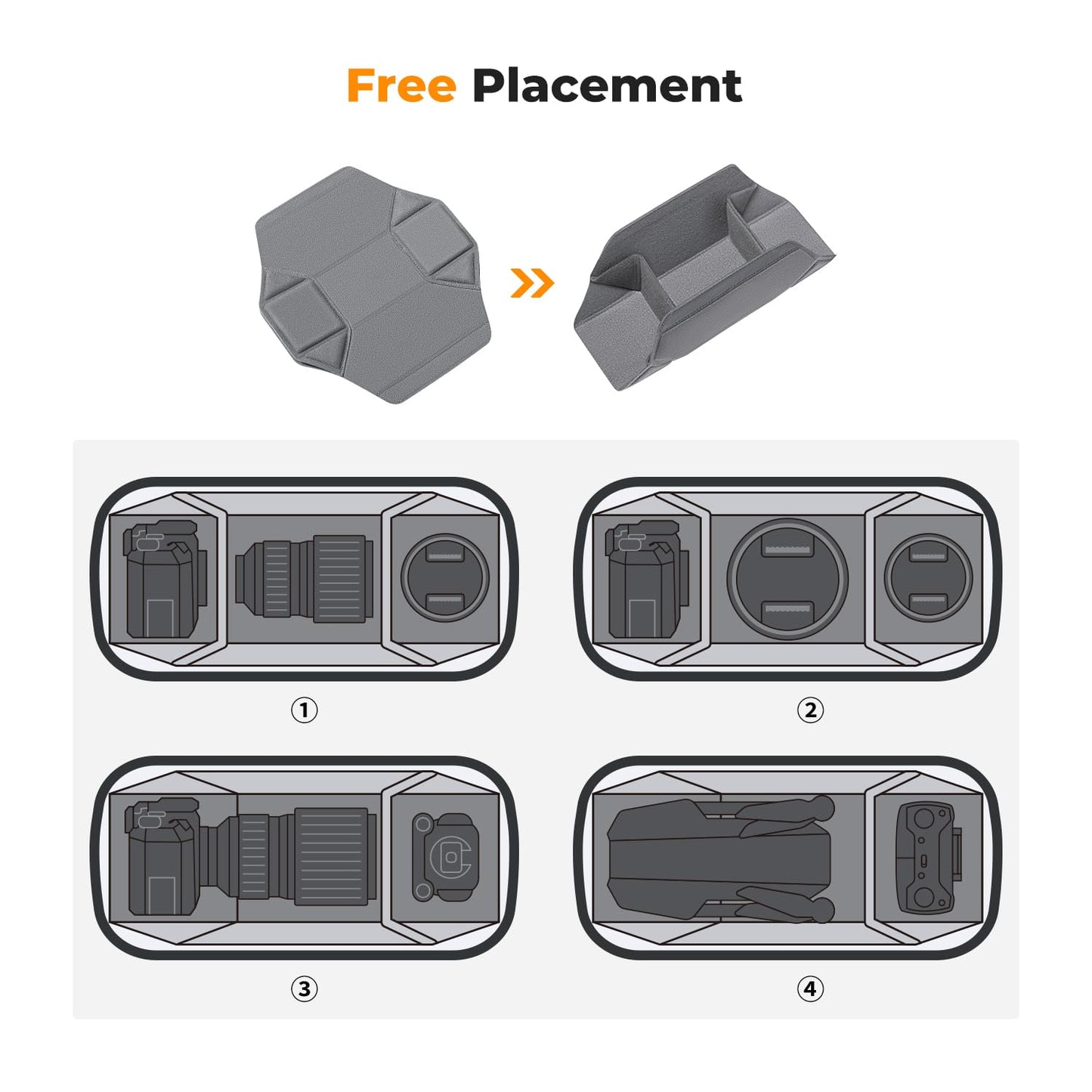 K&F CONCEPT Camera Backpack Shoulder Bag Square Bag Bags for Photographers Camera Rectangle Case Compatible with Canon/Nikon/Sony/DJI Mavic Drone Backpack - JPKF13.157V2EU
