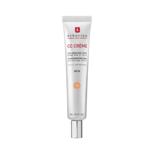 Erborian - CC Crème with Centella Asiatica - High-Definition Illuminating Facial Cream and Make-up - Sun Protection SPF 30 - Korean Cosmetics - Doré 40 ml - 6AA10411