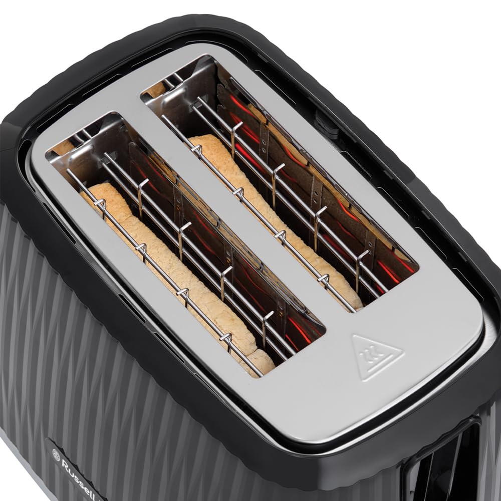 Russell Hobbs Toaster Eden Black, 2-Slice, with Bun Warmer - 27371-56
