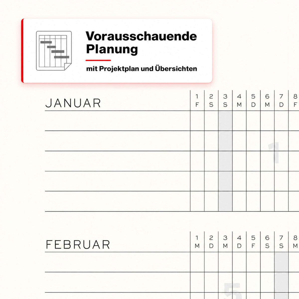 LEUCHTTURM1917 Calendar săptămânal 2027 punctat mediu (A5) cu caiet - Planificator de întâlniri german, negru, ianuarie-decembrie 2027, prezentare generală săptămânală în stânga + pagină cu note în dreapta - 400090