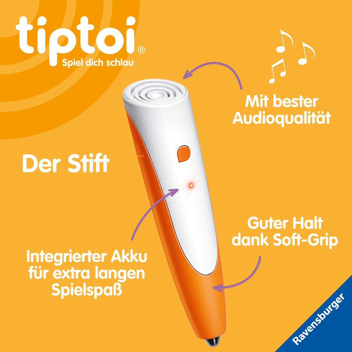 Ravensburger tiptoi pen 00110 - The playful learning system, learning toy for children aged 2 and over - The pen