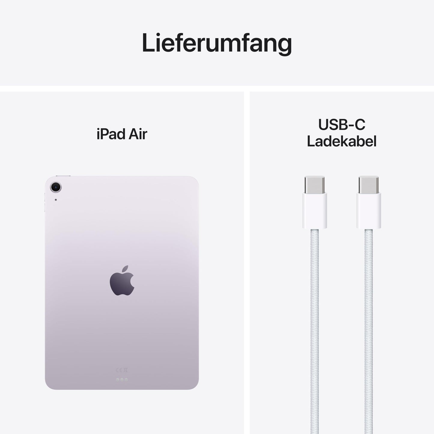 Apple iPad Air 11" with M3 Chip: Apple Intelligence, Liquid Retina Display, 128 GB, 12 MP front camera/rear camera, WLAN 6E, Touch ID, all-day battery - purple - MCA04TY/A