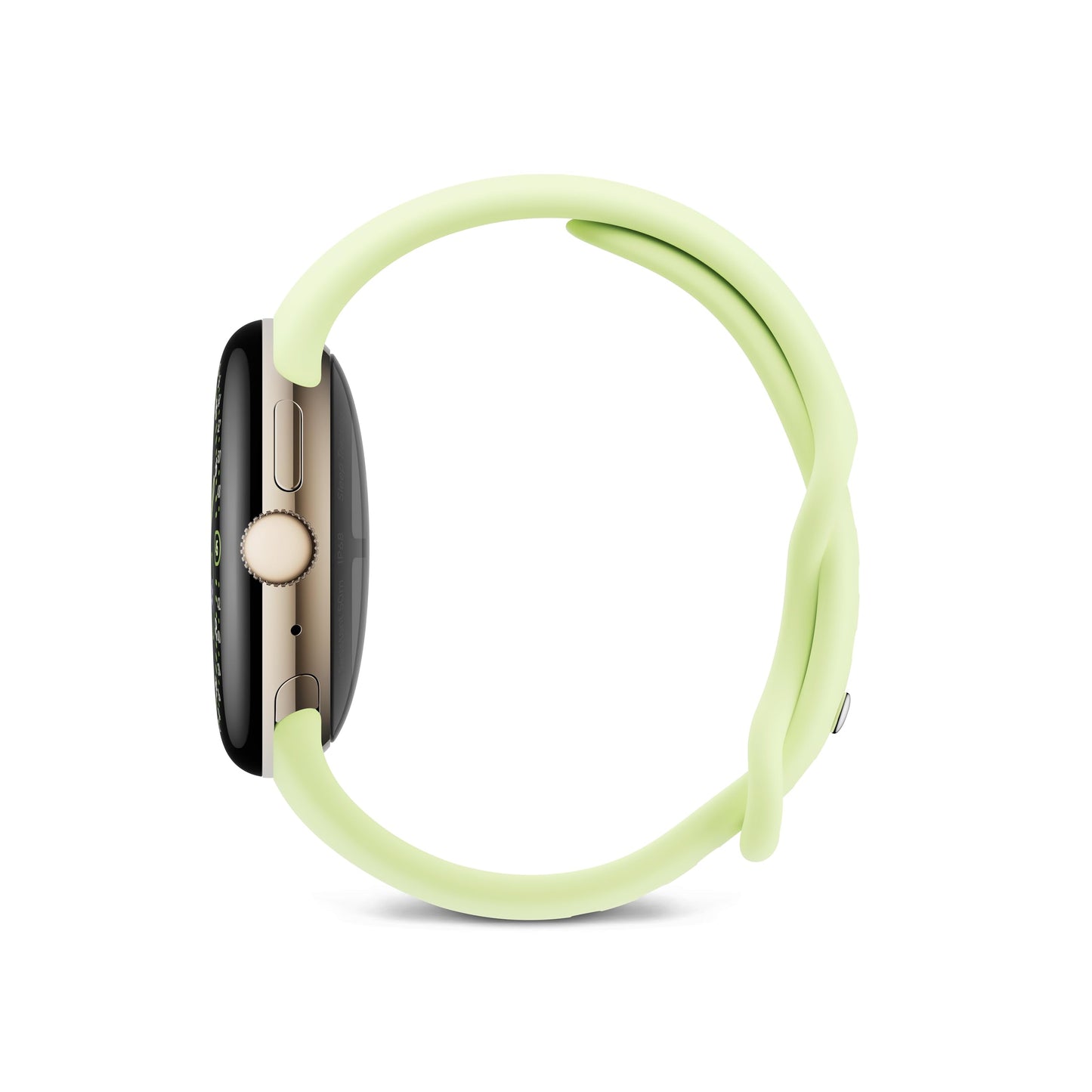 Google Pixel Watch 4 (41mm) - Curved Android smartwatch with fitness tracking and Gemini support - Champagne Gold aluminum body - Lemongrass sports band - Wi-Fi - ACCX220925OD