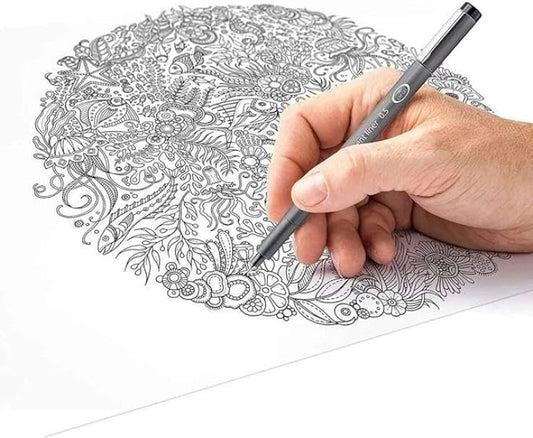 Staedtler Pigmentliner Pen Fineliner Negru 0.7 mm - cutie de 10, 10 bucăți, negru - 308