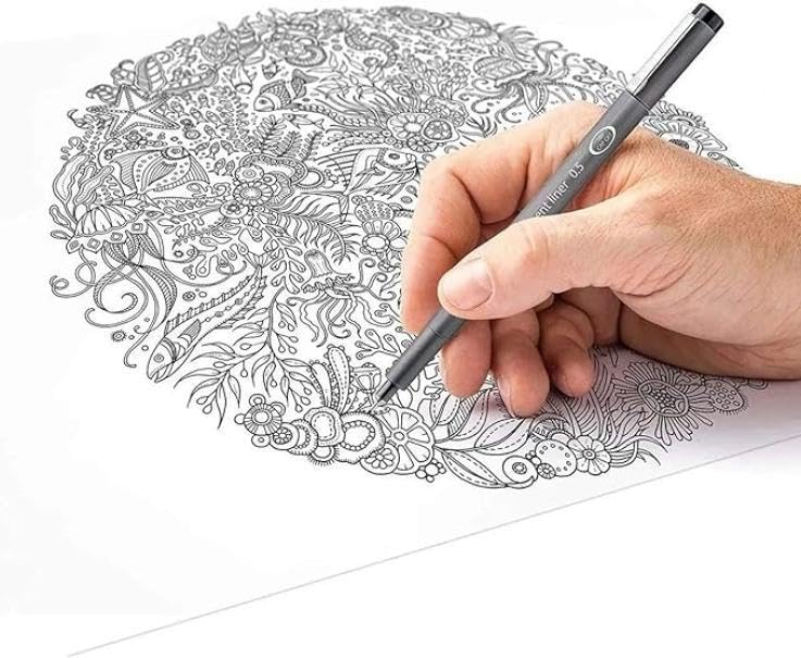 STAEDTLER black pigment liner, line width 0.3 mm, indelible pigment ink, long metal tip, long service life, 10 fineliners in a cardboard case, 308 03-9
