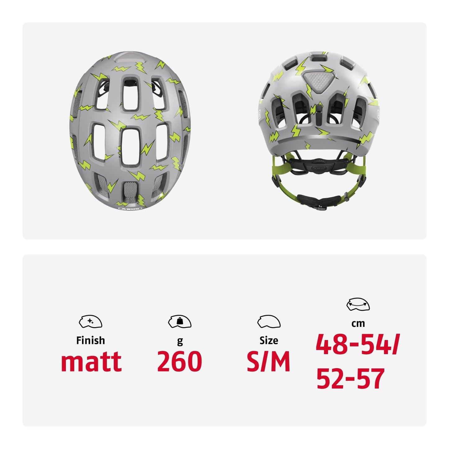 ABUS 63813 bicycle helmet, gray (grey flash), M (52-57 cm)