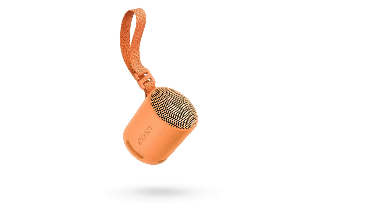 Sony SRS-XB100 - Wireless Bluetooth Speaker, Portable, Lightweight, Compact, Outdoor, Travel Speaker, Durable, IP67 Waterproof and Dustproof, 16 Hour Battery, Carrying Strap, Hands-Free Function, Orange - SRSXB100DCE7