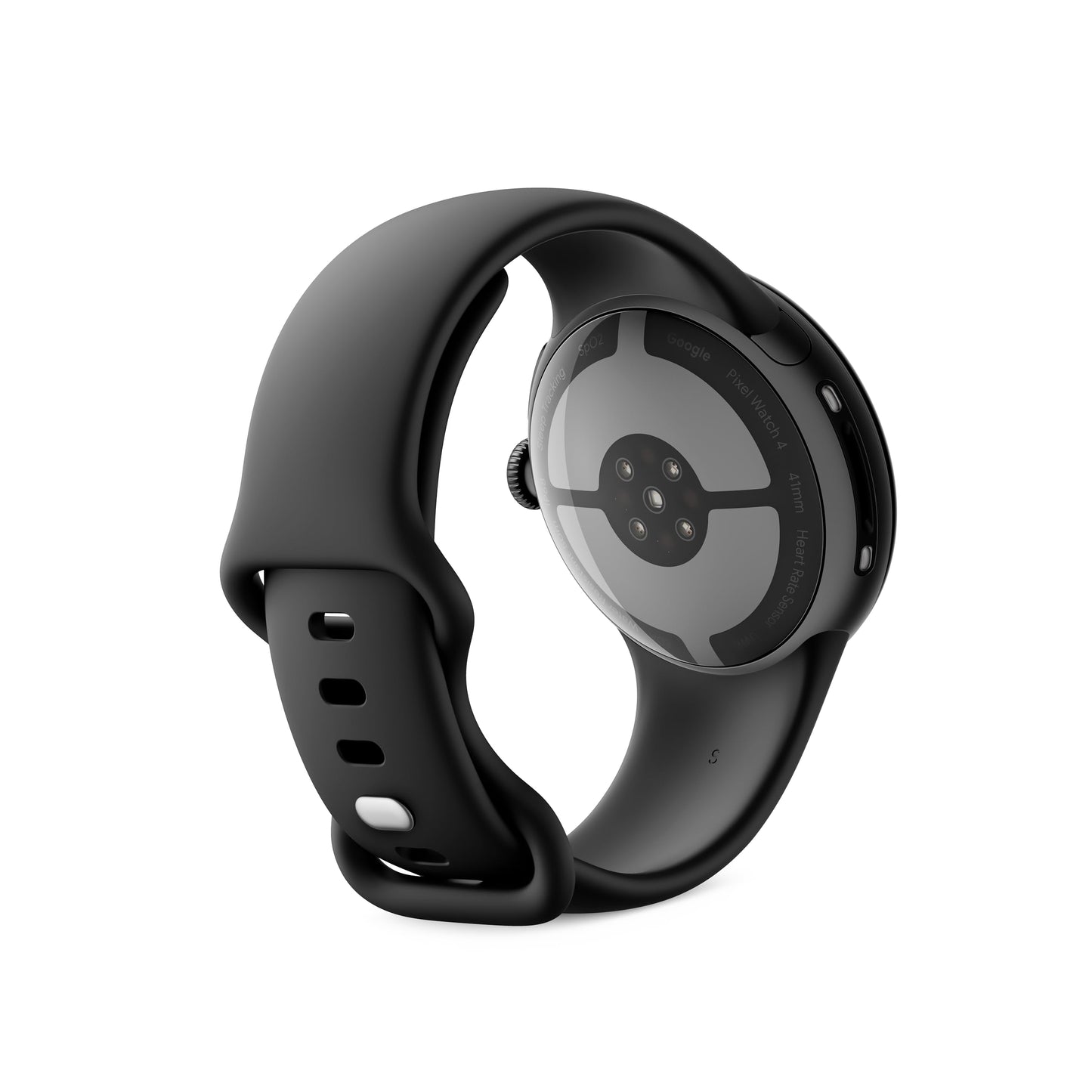 Google Pixel Watch 4 (41mm) - Curved Android smartwatch with fitness tracking and Gemini support - Matte Black aluminum body - Obsidian sports band - LTE