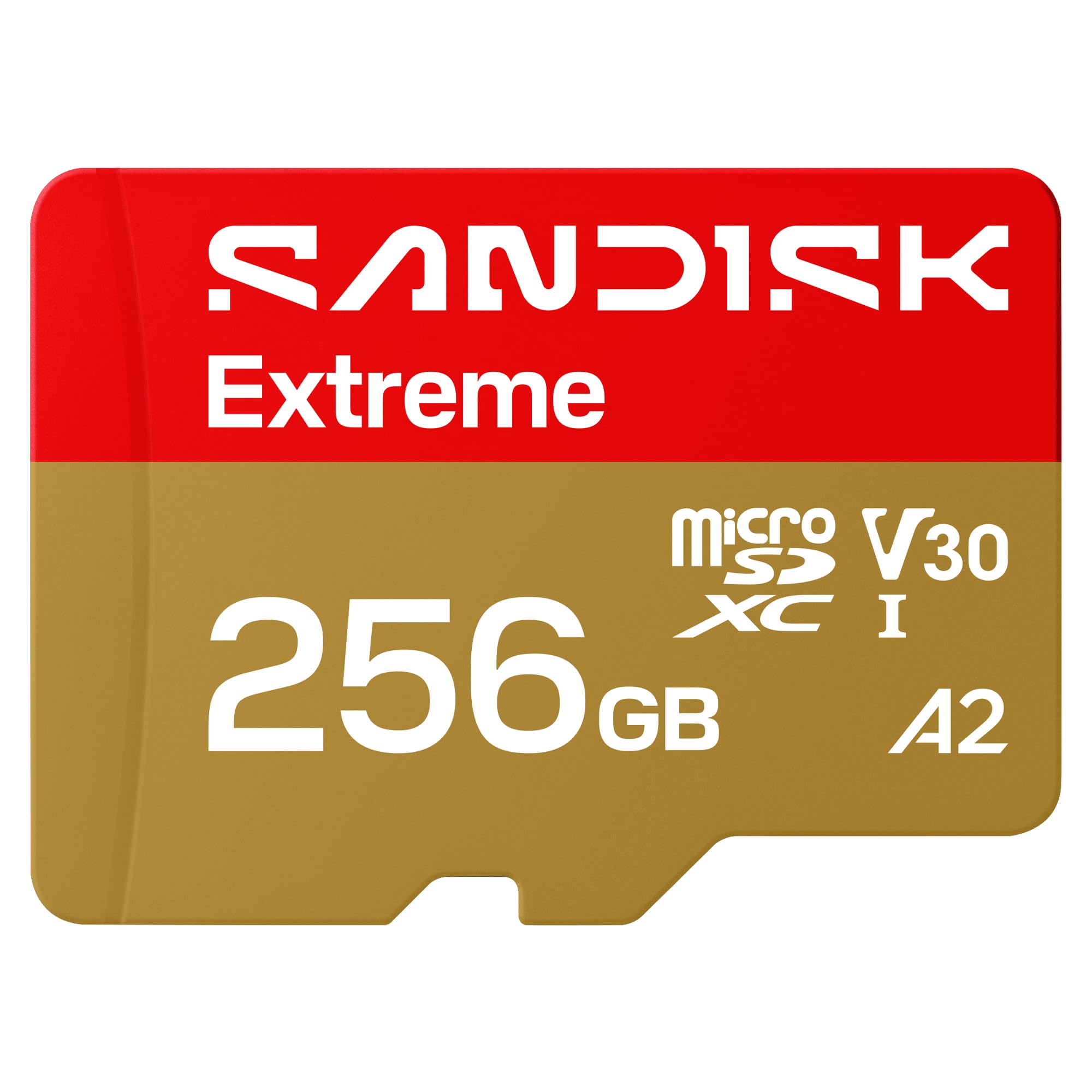 SANDISK Extreme microSDXC 256GB, UHS-I Card + SD Adapter (up to 245MB/s Read and 170MB/s Write, 5K Video, C10, V30, U3, A2) Action Cameras, Drones, Android Devices - SDSQXH9-256G-GZ6MA