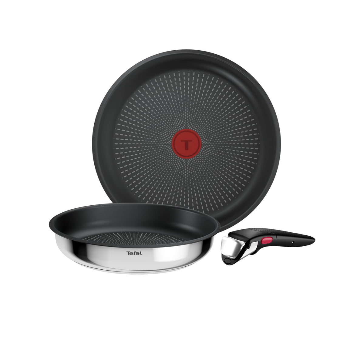 Set de tigăi Tefal Ingenio Comfort Max 3 piese, stivuitor, economisind spațiu - L966S344