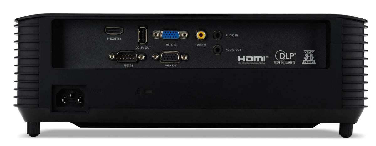 Acer X1228H DLP Beamer (XGA (1,024 x 768 pixels) 4,800 ANSI Lumens, 20,000:1 contrast, 3D, Keystone, 1x 3 Watt speaker, HDMI (HDCP), audio connection) black, Home Cinema/Business - MRJTH11001