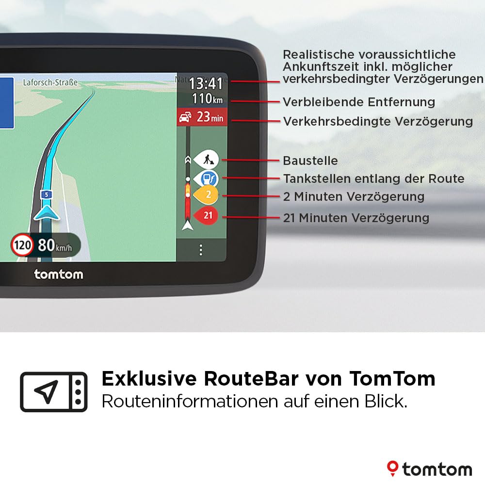 TomTom car navigation system GO Classic 2nd (6 inches, traffic jam avoidance thanks to TomTom Traffic, map updates for Europe included, updates via WiFi, dynamic lane assistant, integrated, reversible holder) - 1YF6.002.00