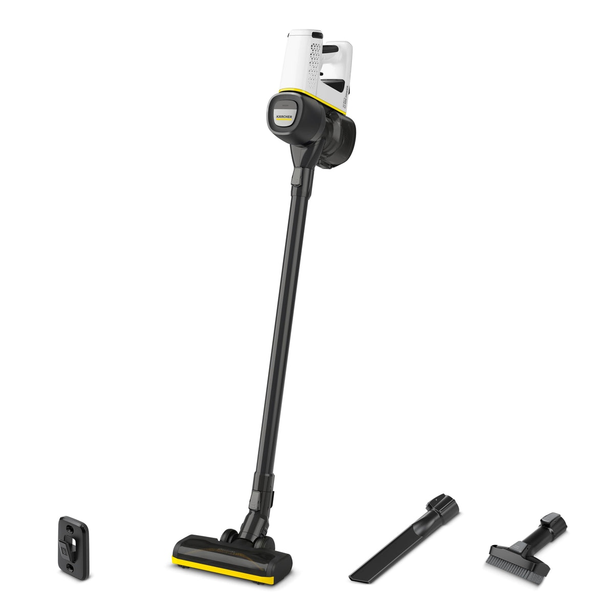 KÄRCHER Aspirator cu acumulator VC 4 Cordless myHome, 2 niveluri de aspirație, autonomie: până la 30 min., greutate: 2,3 kg, inclus: acumulator de 21,6 V, încărcător, suport de perete, duză pentru podea și fisuri, perie 2 în 1 pentru praf - 1.198-630.0