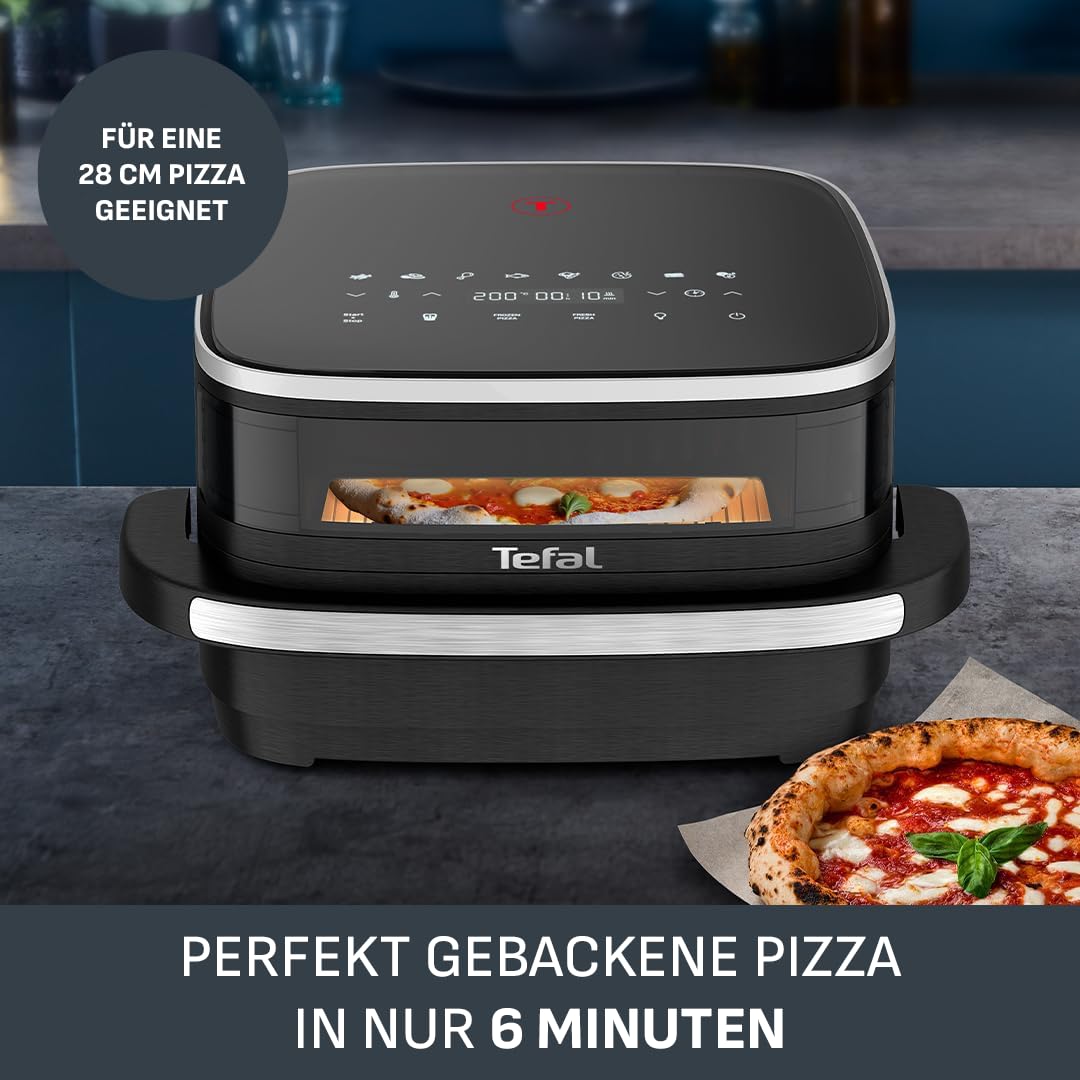 Tefal Easy Fry XL Surface hot air fryer - air fryer with viewing window & XL cooking surface (up to 1 kg), digital control panel, extra crisp, energy efficient & fast, non-stick, compact, pizza oven FW4018 - FW4018E0