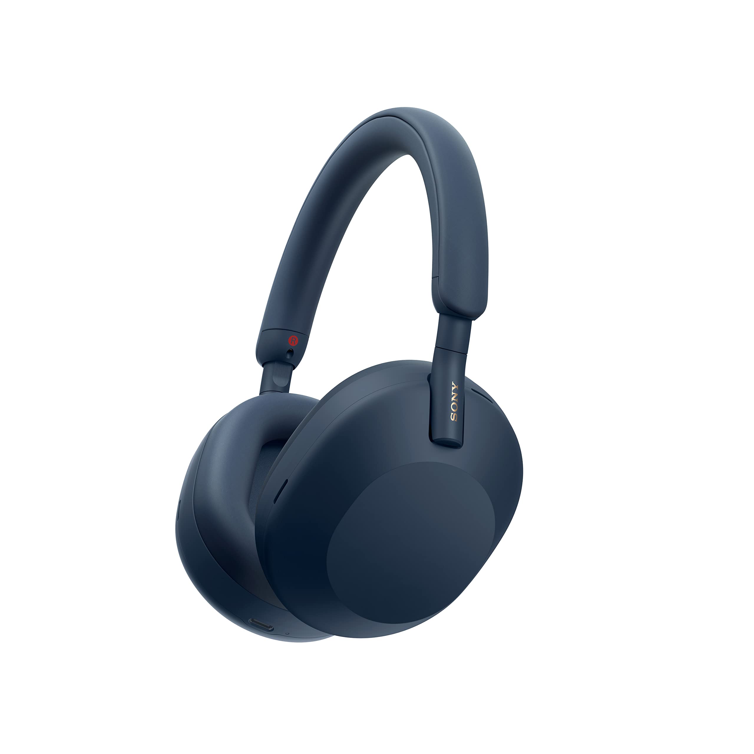 Sony WH-1000XM5 wireless over-ear headphones, active noise canceling at premium level with spatial 3D audio, transparency mode, up to 30 hours of battery life, Bluetooth, Midnight Blue - WH1000XM5/LM