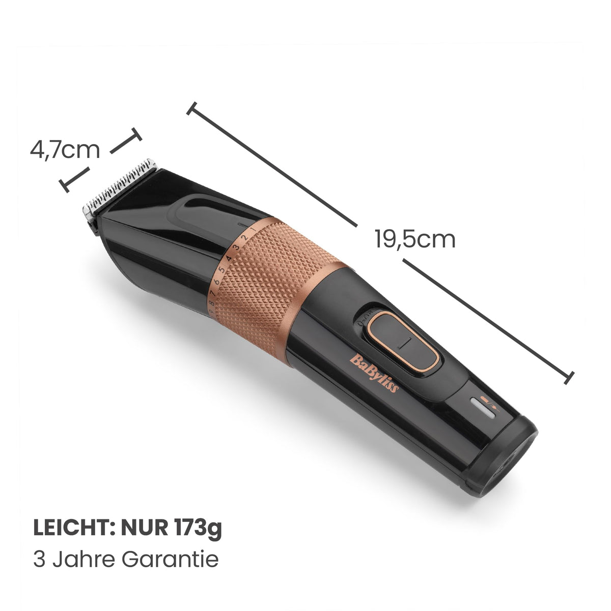 BaByliss Power Glide Hair Clipper E974E, 26 Cutting Lengths (0.5mm - 25mm), 60 Min. Battery Life