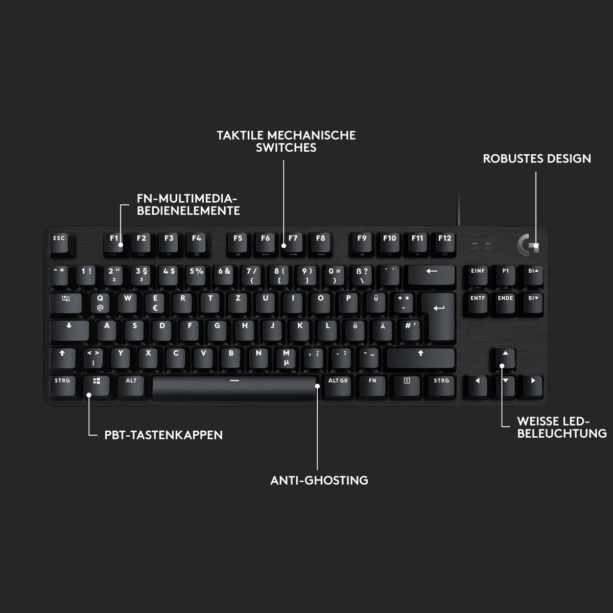 Logitech G G413 TKL SE Tastatur mecanică pentru gaming (Negru) - 920-010443