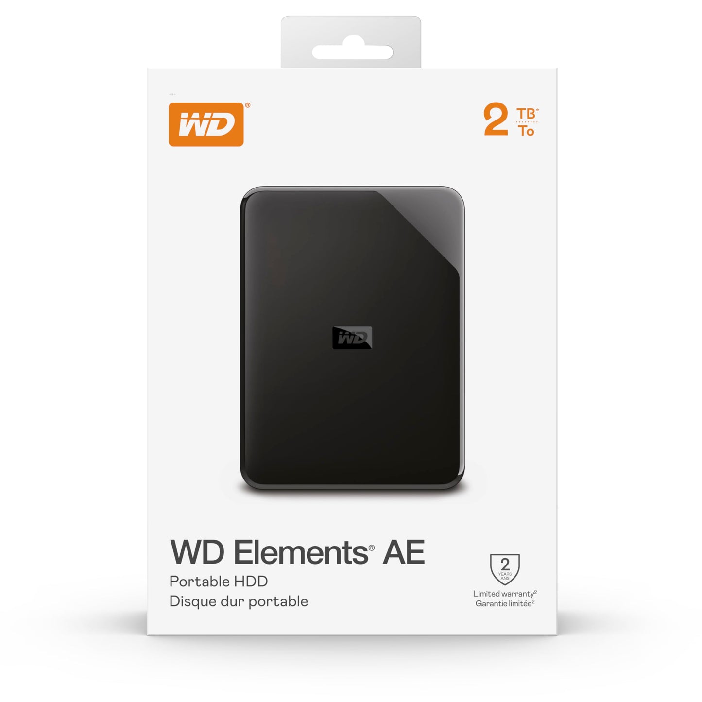 WD Elements AE 2TB Portable External Hard Drive, SuperSpeed USB 3.2 Gen 1/USB 3.0, Plug and Play Expansion, Formatted for Windows, Black - WDBD2B0020BBK-WESN