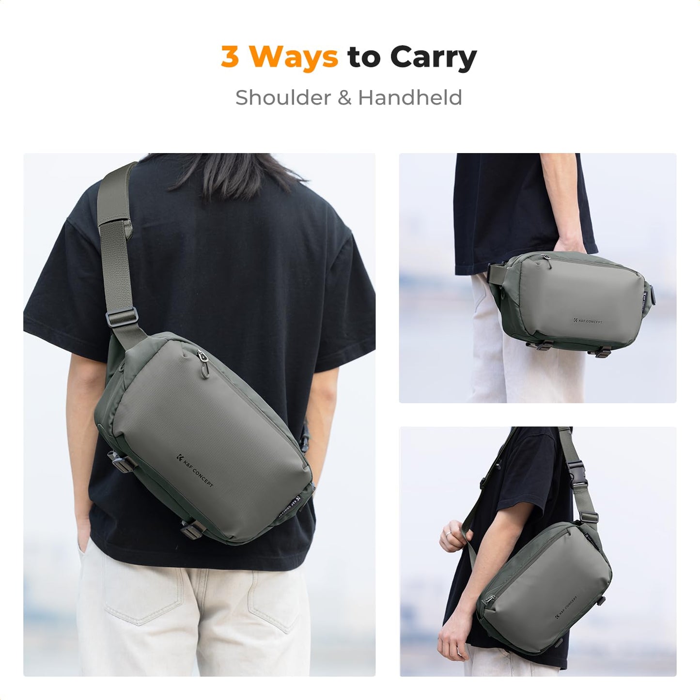 K&F CONCEPT Camera Backpack Shoulder Bag Square Bag Bags for Photographers Camera Rectangle Case Compatible with Canon/Nikon/Sony/DJI Mavic Drone Backpack (Dark Gray) - KF13.157V6