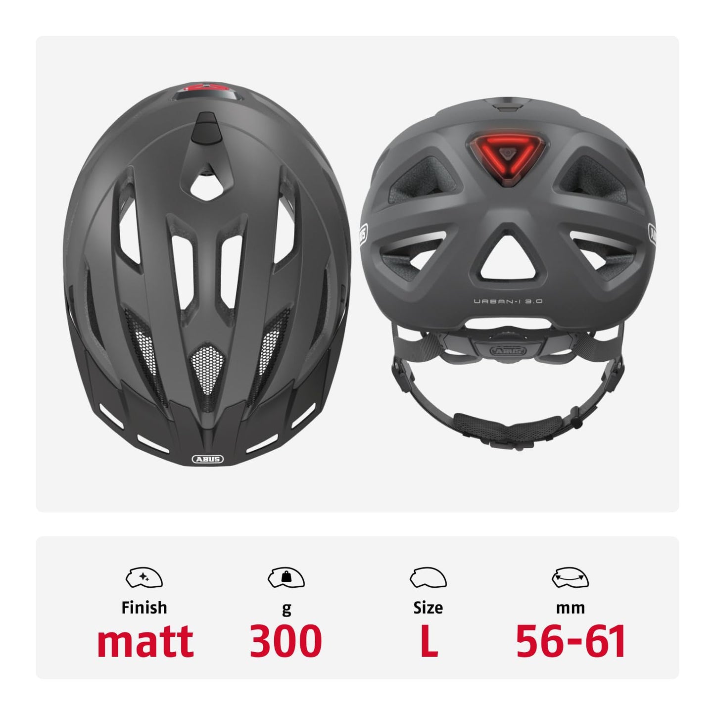 ABUS 86864 bicycle helmet, black (titanium), L (56-61 cm)
