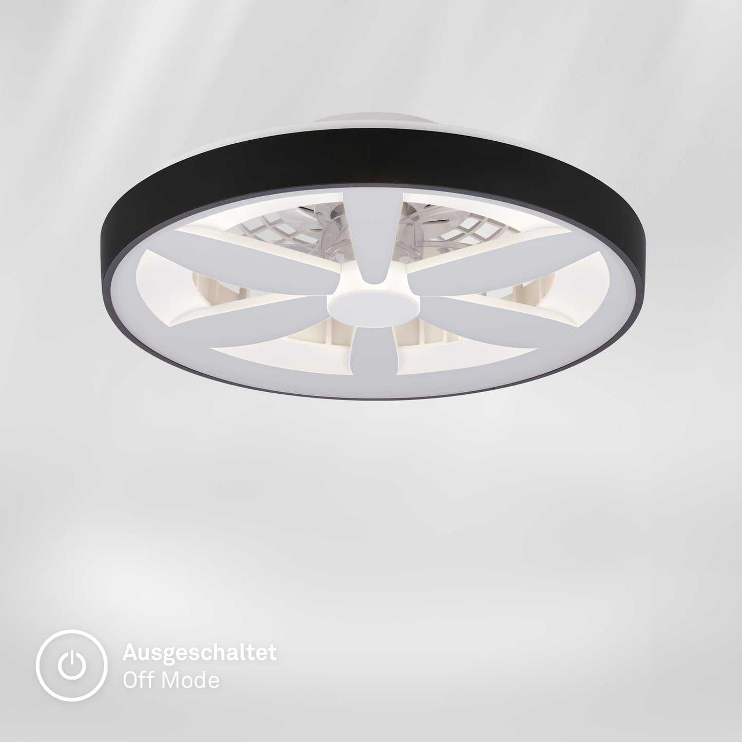 BRILONER - LED ceiling fan with lighting, remote control, DC motor, 5 speeds, RGBIC, CCT, dimmable, lamp with fan, LED ceiling light, ceiling lamp fan, 48 cm, black - 3988015