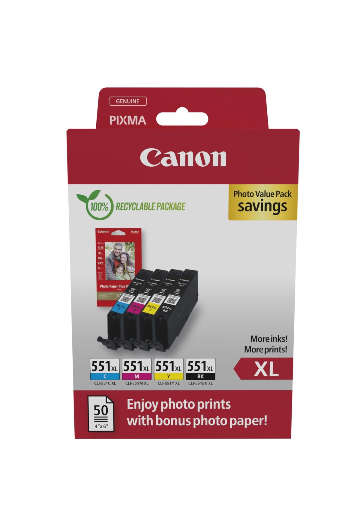 Canon CLI-551XL Original Ink Cartridges Multipack - 6443B008