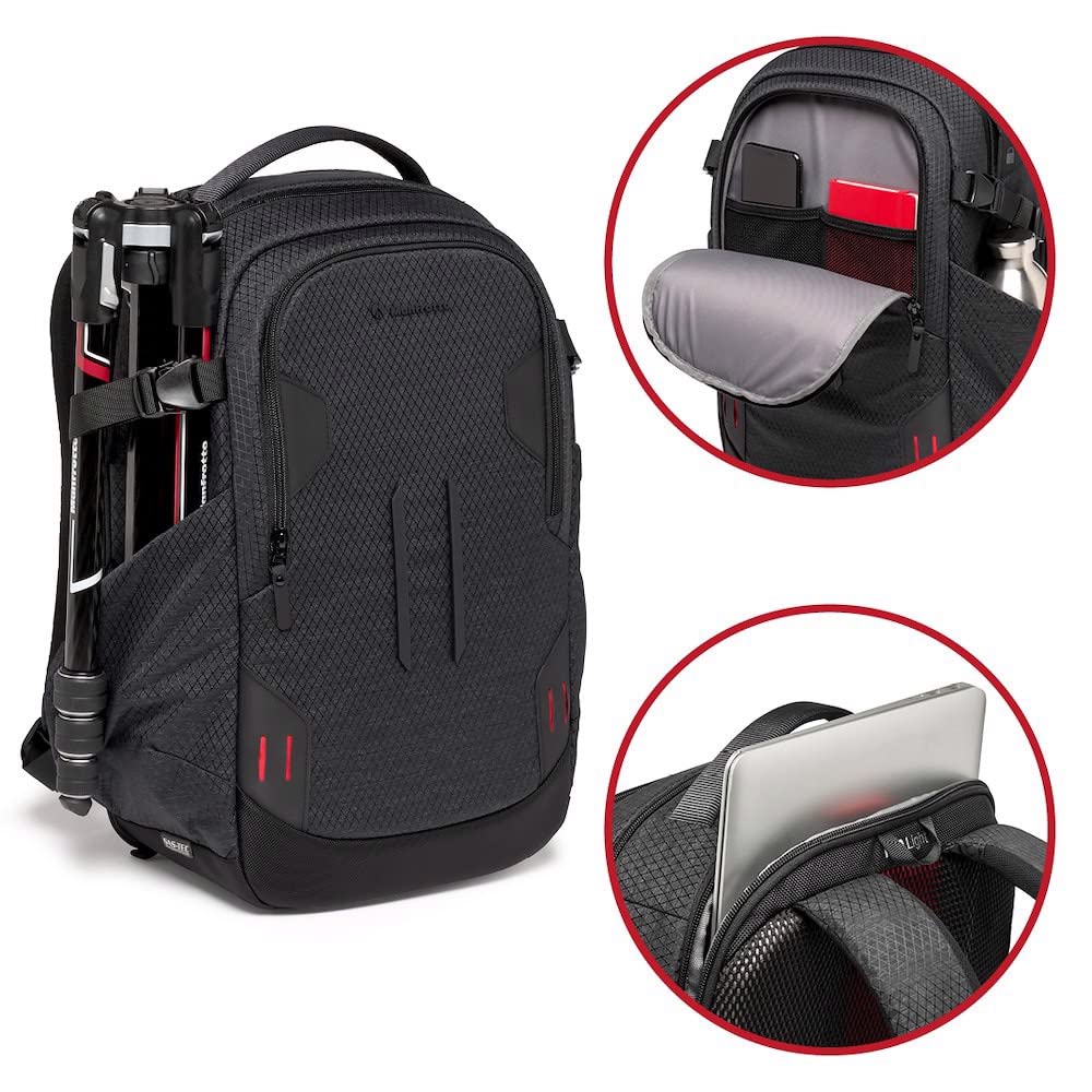 Manfrotto PRO Light Backloader S, Professional Camera Backpack, Top and Rear Access, Double Tripod Mount, Padded Backpack with Interchangeable Dividers, Black - MB