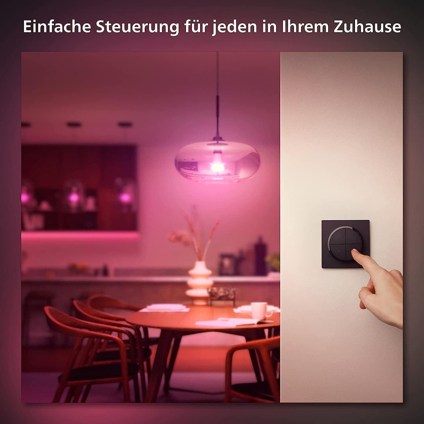 Philips Hue Tap Dial switch for Hue lighting systems, smart dimmer for controlling lights, wireless light switch without installation, black - 929003500201