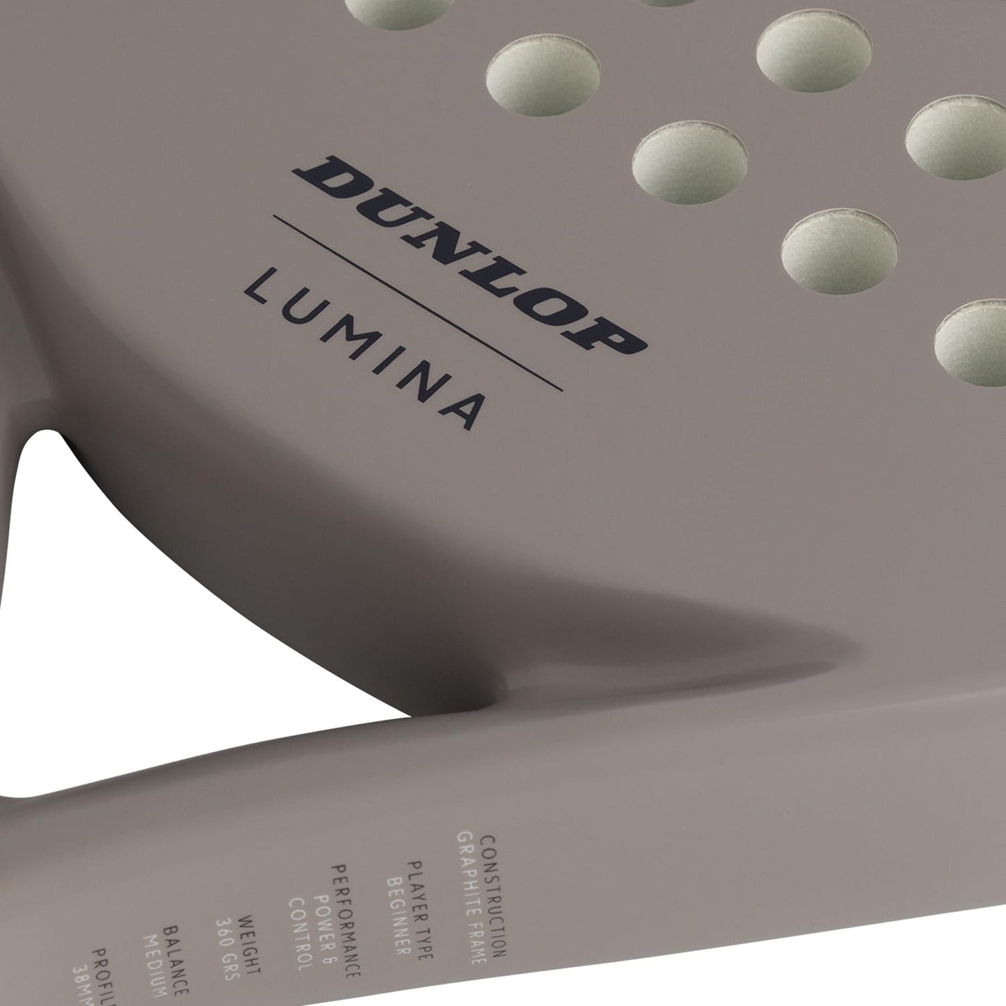 Dunlop Padel Racket Lumina Light Gray - Amazon Exclusive - Graphite Frame, Pro Eva Core, 365g - 10370773