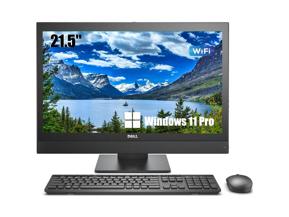DELL OptiPlex 5250 All in One Desktop Computer PC, with 21.5-inch monitor, Intel Pentium Gold G4560, 8GB RAM, 256GB SSD, US QWERTY keyboard, WiFi, Bluetooth, Windows 11 Pro (Refurbished)